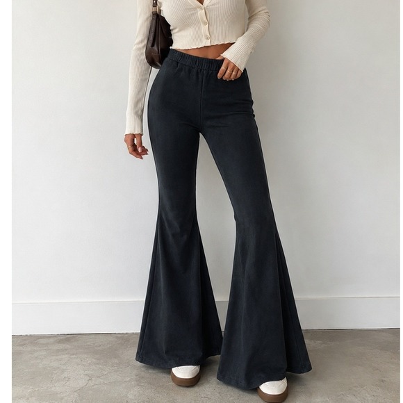 MINKPINK Pants - MinkPink Size M Truth Potion Flare Black Pants High Rise Boho Festival Grunge